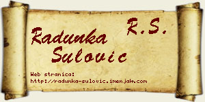 Radunka Šulović vizit kartica